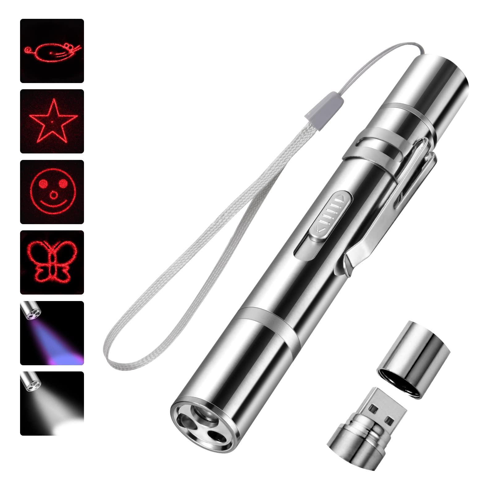 CAT sức mạnh, Tương tác LED Cat Toy 7 trong 1 Chức năng , Đồ chơi đèn LED màu đỏ USB có thể sạc lại cho công cụ đào tạo trò chuyện