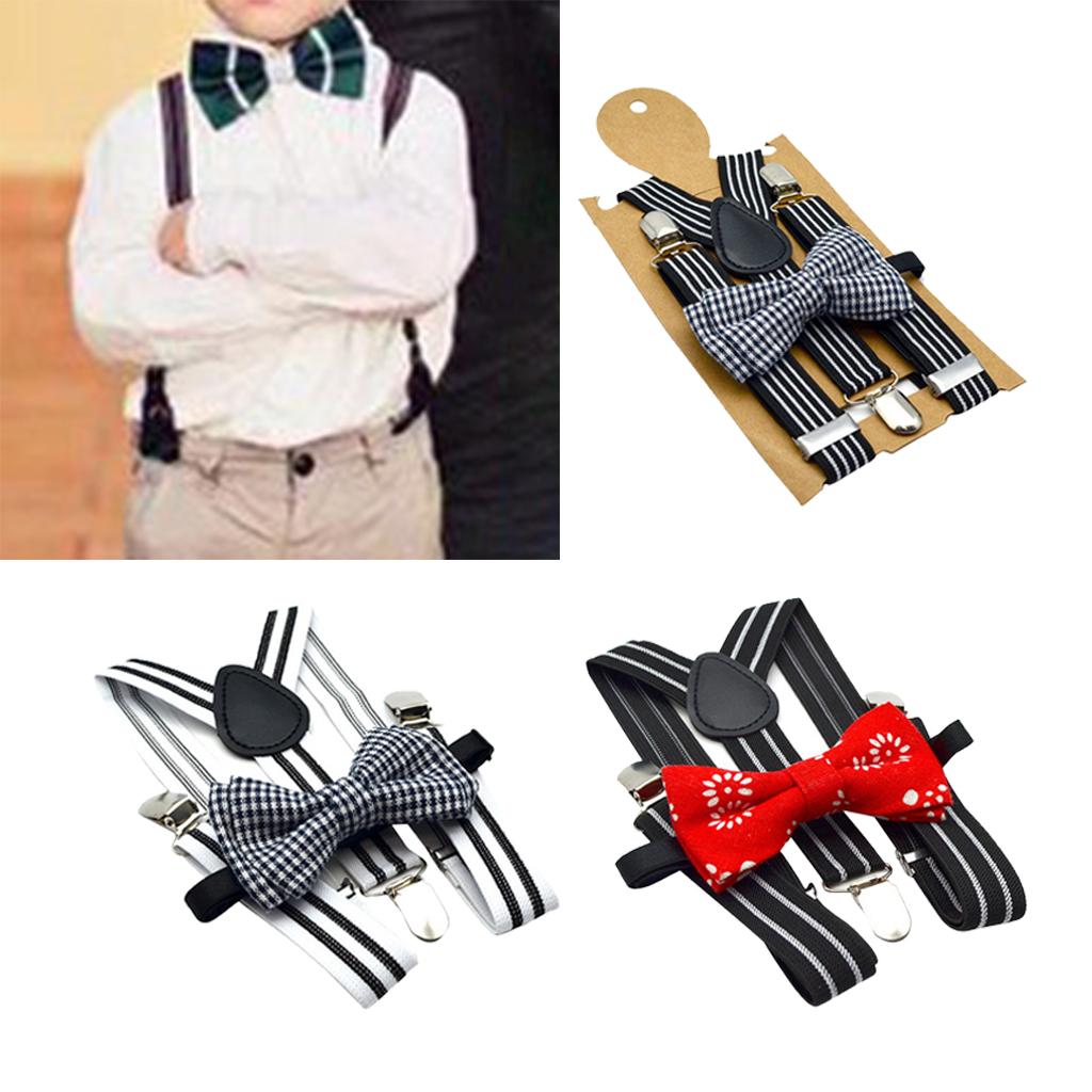 Male Boy Suspenders w/ Bow Heavy Duty Y-Back Straps