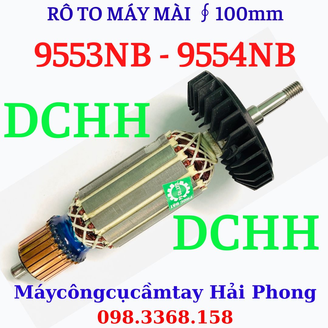 Rô to máy mài góc dùng cho 'Makita' Mod.'9553NB' , '9554NB' , máy DCA Mod.ASM15-100B ,  mài DongCheng Mod.DSM15-100B