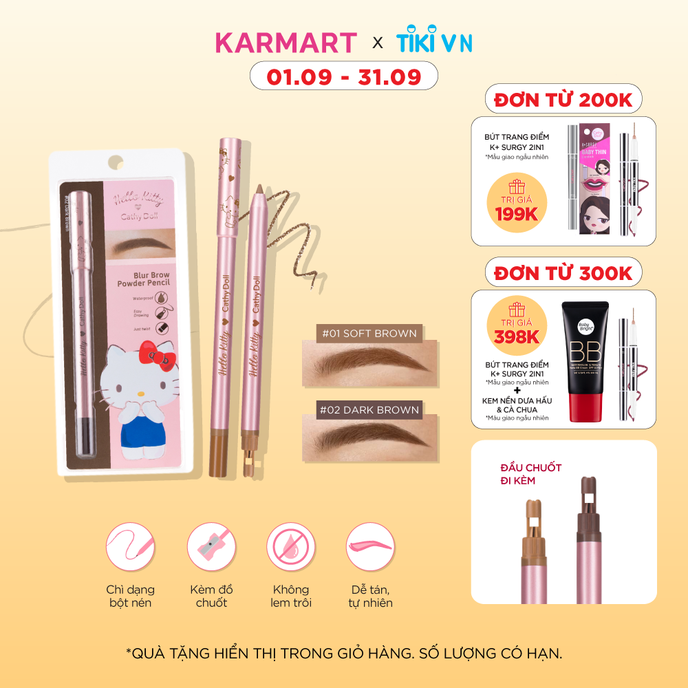 Chì kẻ mày Hello Kitty Cathy Doll Blur Brow Powder Pencil 0.37g