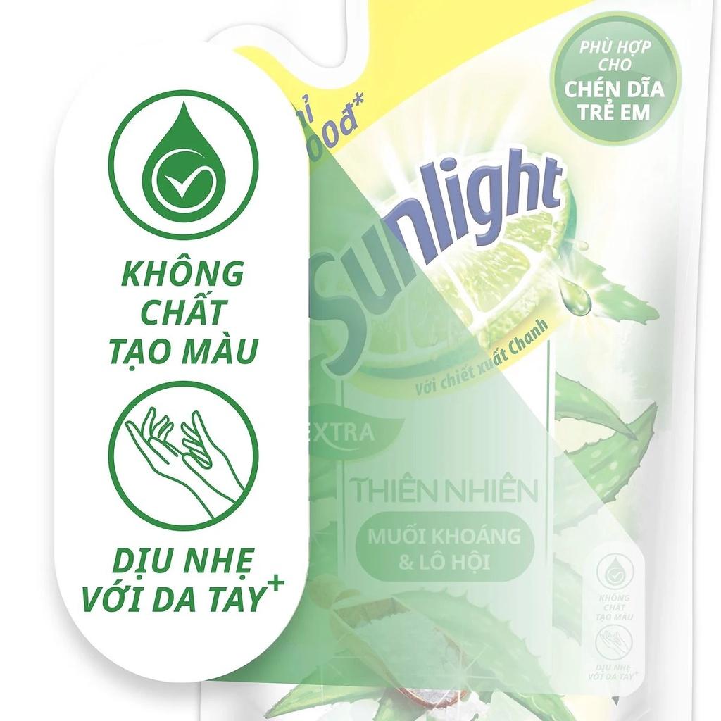 Combo 3 Nước Rửa Chén Bát Sunlight Extra Thiên Nhiên Muối Khoáng Và Lô Hội 2.1kgx3