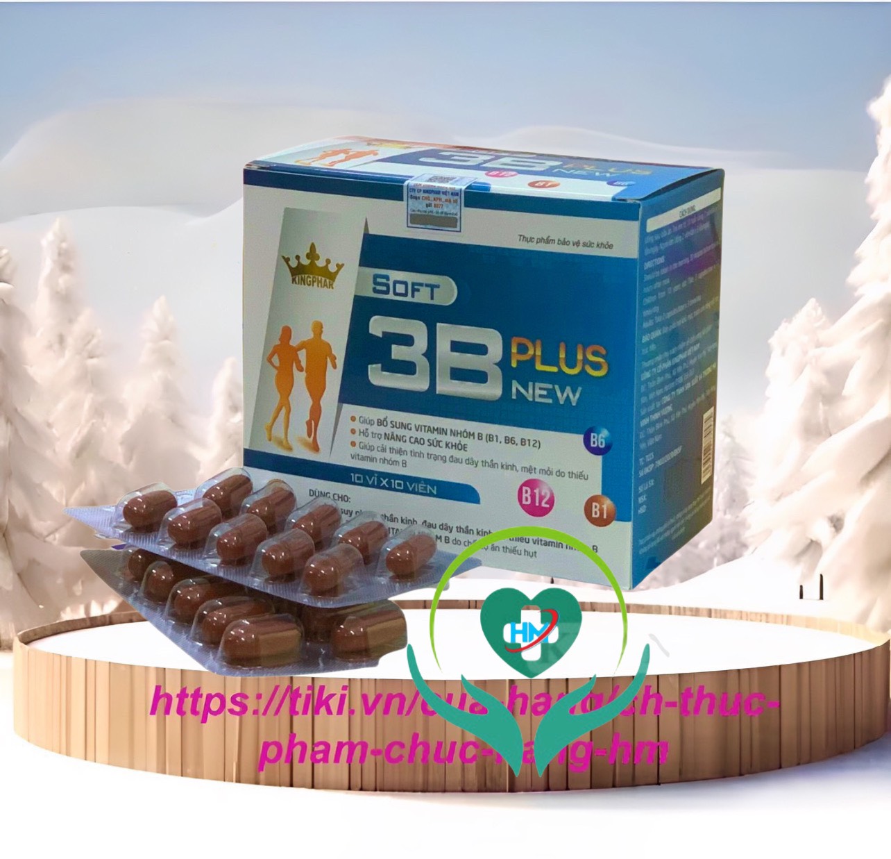 Viên uống vitamin 3B plus new, Kingphar, hộp 100v