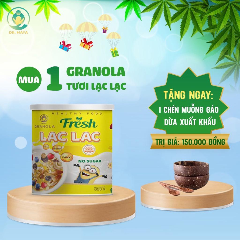 Granola Fresh Lạc Lạc Siêu Hạt Tươi 650g Hạt To Ăn Giòn Tươi Ngon Hỗ Trợ Giảm Cân và Ăn Kiêng