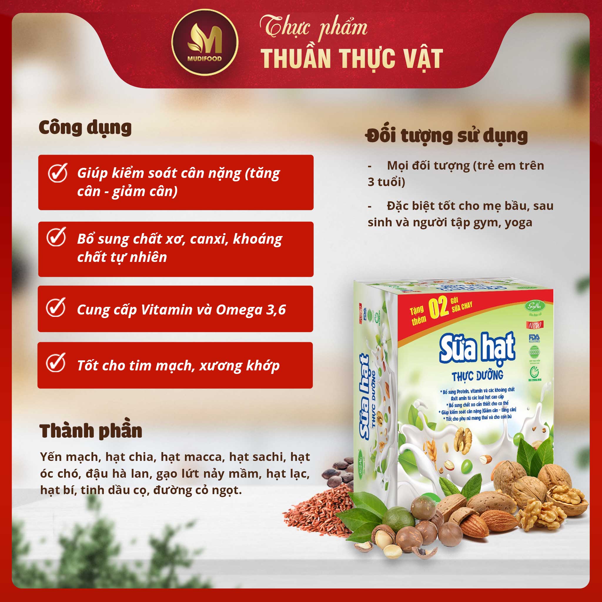 Combo Sữa Thực Vật, Sữa Hạt Chay 480g + Sữa Hạt Thực Dưỡng 480g Soyna - Sữa Hạt Cho Mẹ Bầu, Người Ăn Kiêng, Ăn Chay, Tiểu Đường, Tim Mạch, Người Tập Gym, Yoga, Tăng Giảm Cân - Tặng 2 Ly Thủy Tinh Có Vạch Chia ml và 2 gói Sữa Chay, 2 gói Sữa Hạt Thực Dưỡng