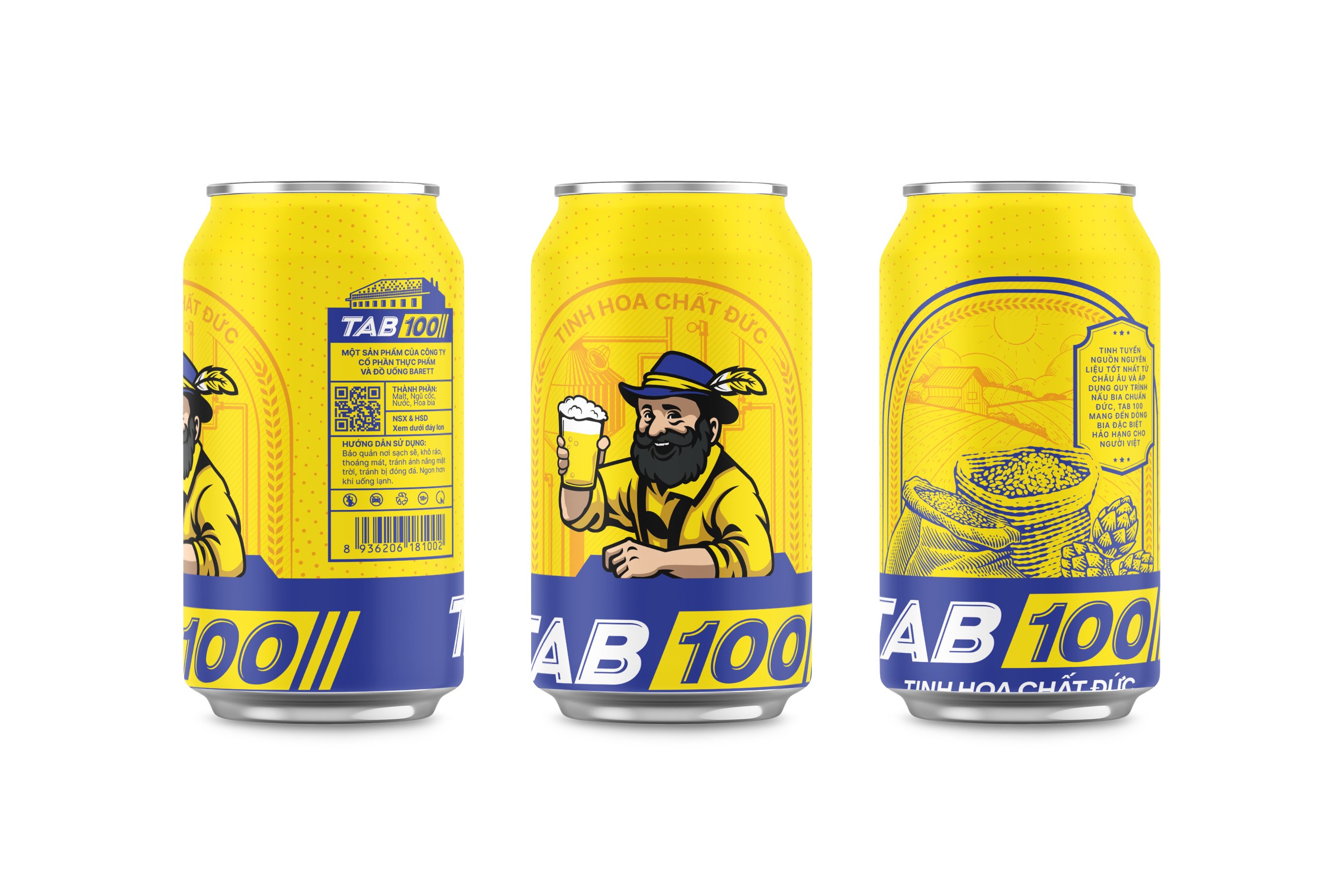 Bia lon TAB 100 - combo 2 thùng (24 lon 330ml)