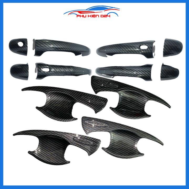 Ốp tay hõm Innova 2017-2018-2019-2020-2021 vân carbon, mạ crom chống trầy bảo vệ cửa xe ô tô
