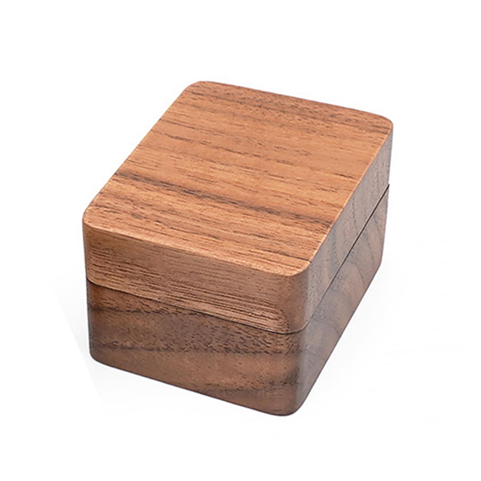 Wooden Jewelry Box Wedding Ceremony rings Bearer Box Travel Case Showcase