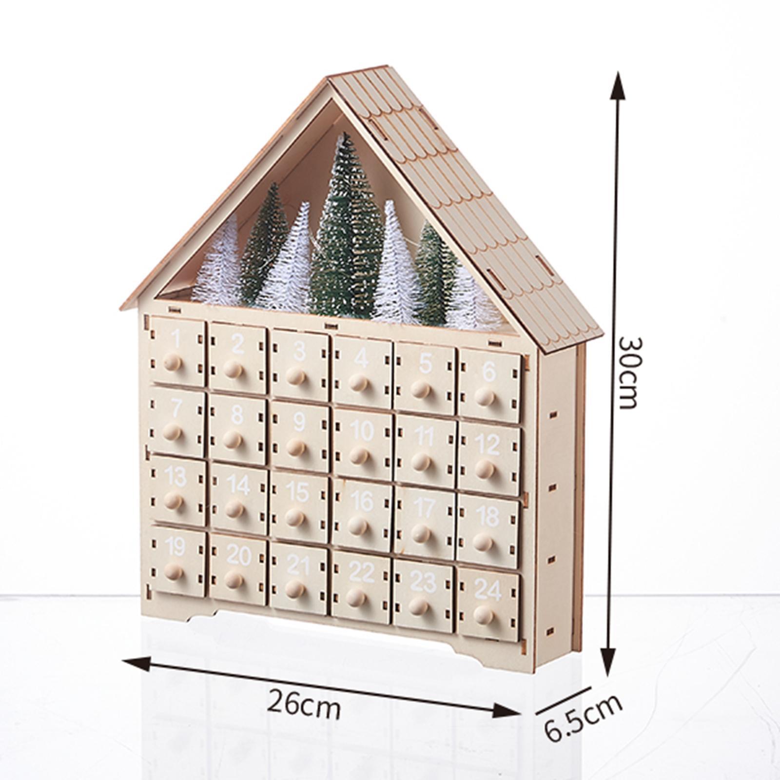 Advent Calendar 24 Day Decoration Wooden Advent Calendar Decoration Christmas for Shop Window