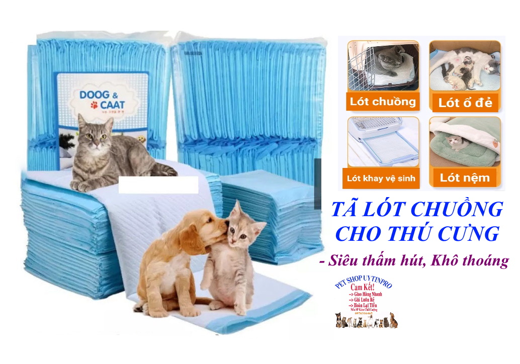 Tã lót chuồng cho Chó Mèo Doog &amp; Caat Siêu thấm hút, khô thoáng Giúp khu vực vệ sinh thú cưng luôn khô thoáng