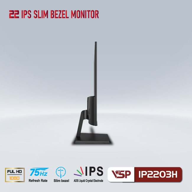 Màn hình VSP IP2203H 22inch (21,45&quot; IPS FHD 75Hz, HDMI+VGA) - Hàng chính hãng TECH VISION phân phối