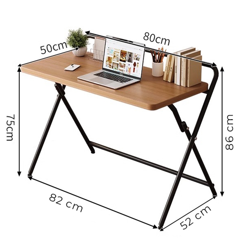 Bàn Làm Việc Gấp Gọn Khung Sắt Tĩnh Điện Chắc Chăn Mặt Bàn Phủ Melamin Chống Nước Chống Xước AM139