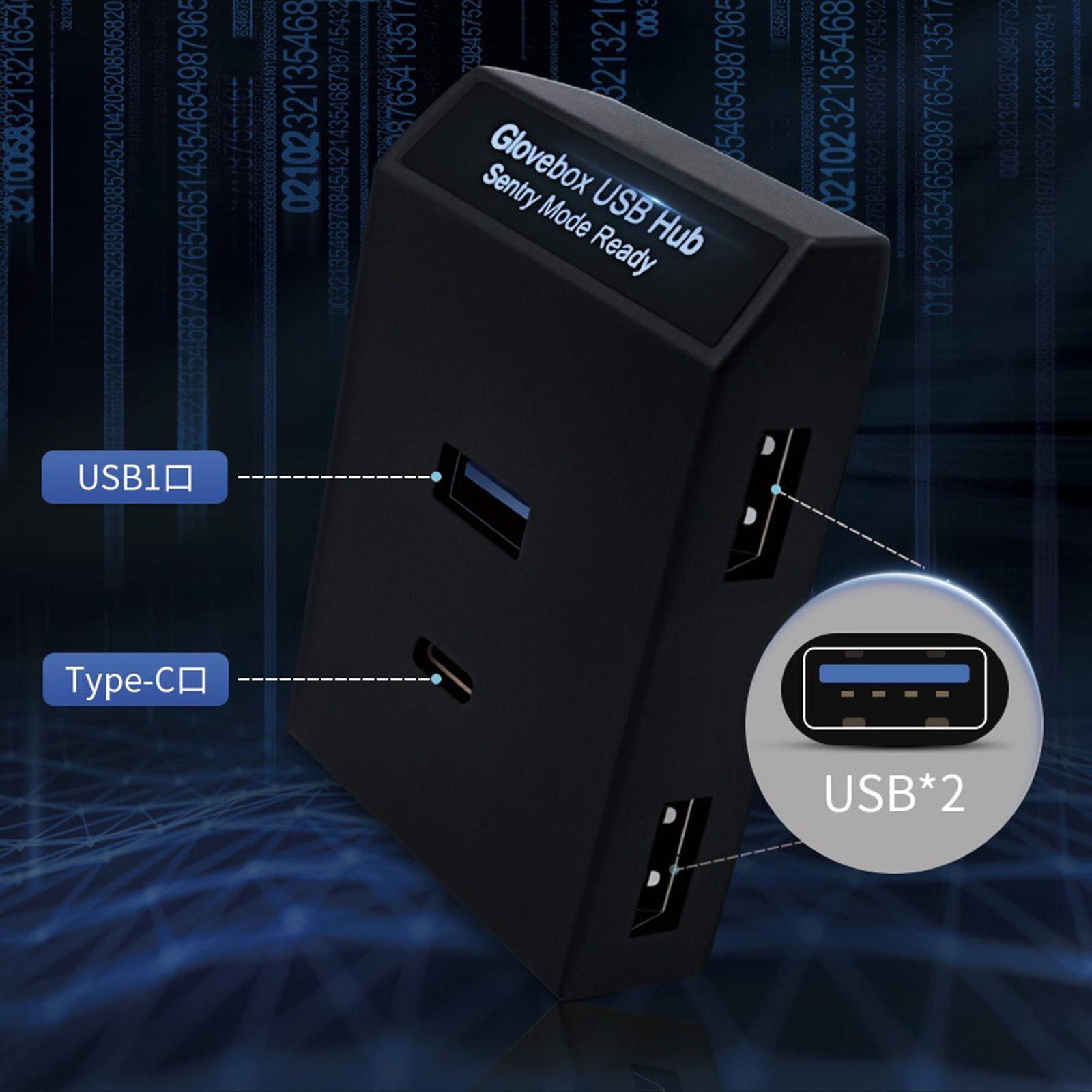 USB Hub Music Listening Fast Charge USB Docking Station for Model Y
