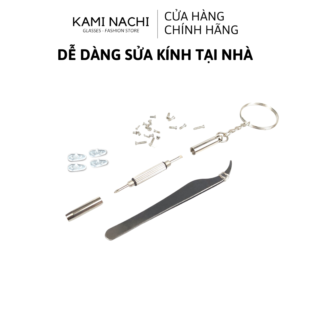 Bộ combo dụng cụ cơ bản KAMI NACHI sửa chữa kính tại nhà gồm ốc, đệm mũi, tua vít, nhíp