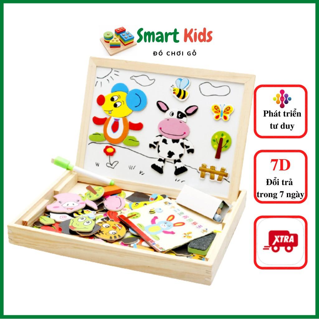 Đồ chơi giáo dục cho bé trai bé gái, bảng nam châm ghép hình Smart Kids