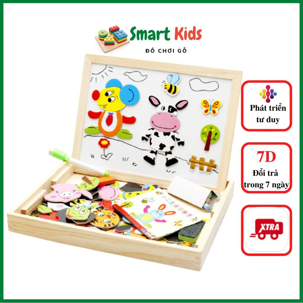 Đồ chơi cho bé gái bé trai thông minh phát triển trí tuệ, bảng nam châm ghép hình cho bé Smart Kids