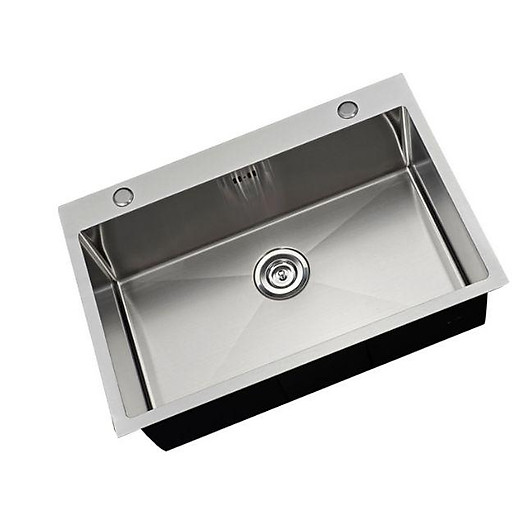 Combo chậu rửa bát 1 hố inox sus304 Valenza 6045, vòi rửa bát dây rút 02, xả chậu, rổ, bình xà phòng