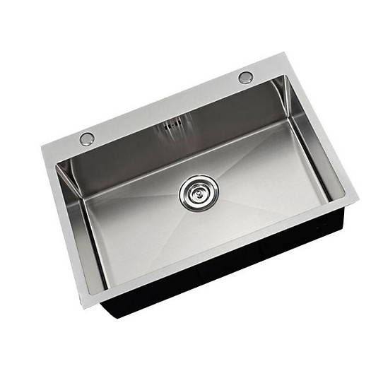 Combo chậu rửa bát 1 hố Valenza sus304 6045, vòi rửa bát nóng lạnh cổ điển, xả, rổ, bình xà phòng