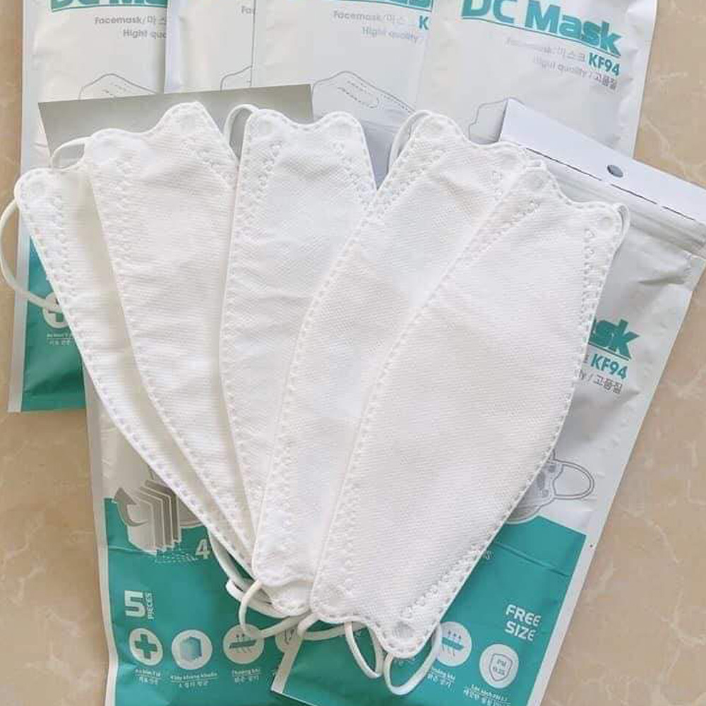 Set 50 khẩu trang 4D Kf94 dc mask kháng khuẩn lọc bụi mịn cao cấp