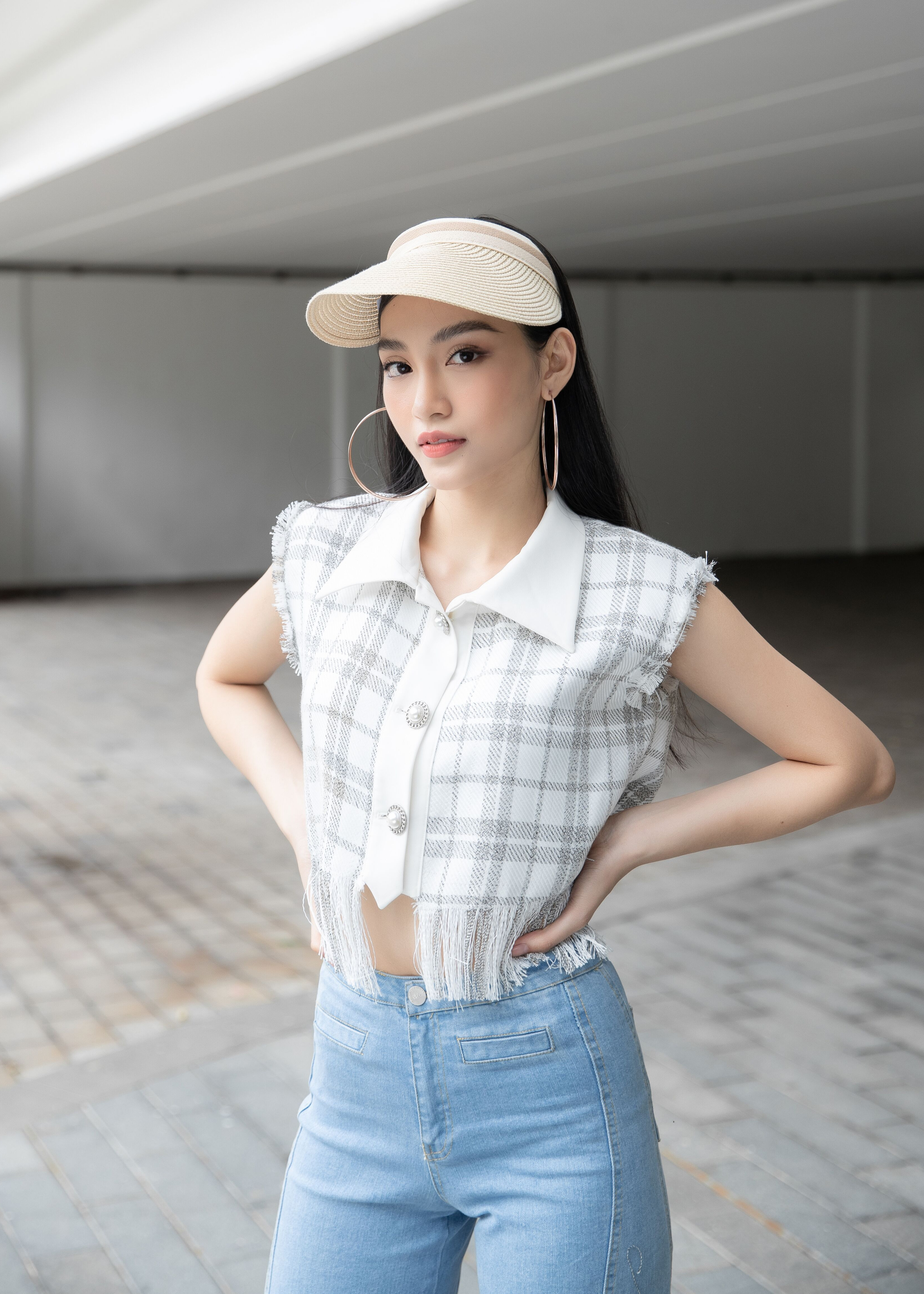 Áo Fringed Tweed Shirt
