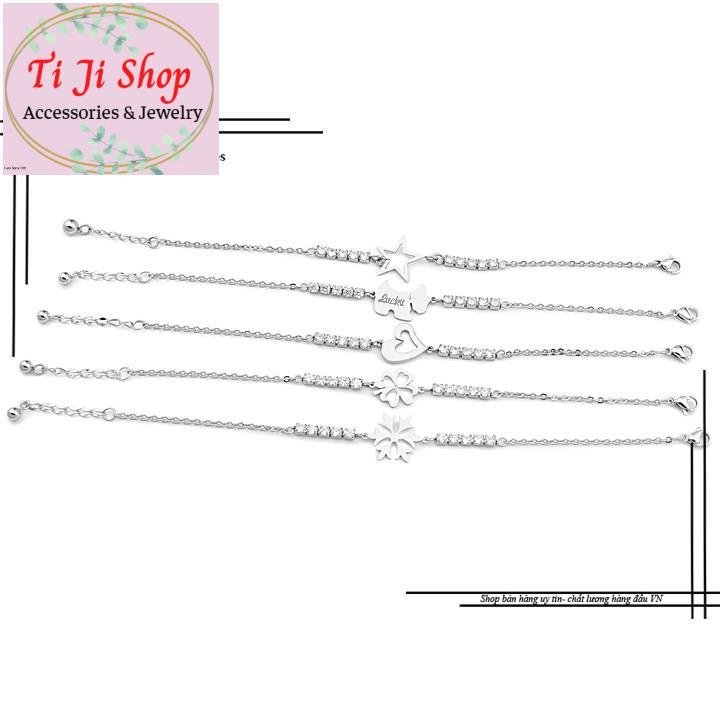 LẮC TAY NỮ HOA TUYẾT INOX CÁCH ĐIỆU - đẹp, không đen,