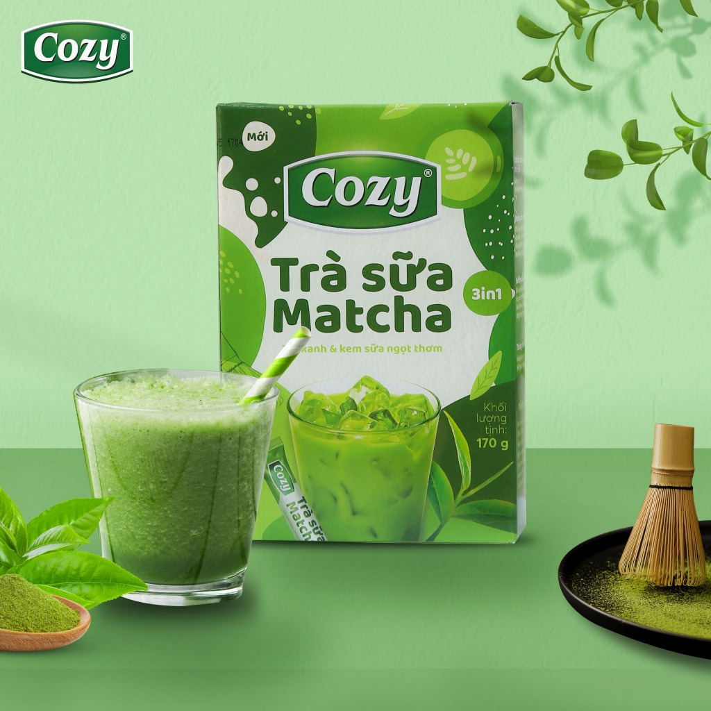 Cozy Trà sữa 3in1 - Matcha 10 gói x 17g Hộp
