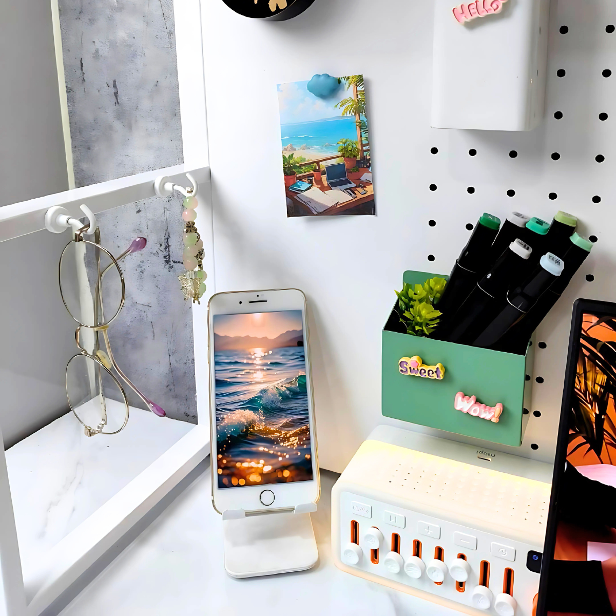 Kệ Pegboard đa năng Dola Home kệ sách để bàn decor học tập làm việc cho mẹ và bé hiện đại