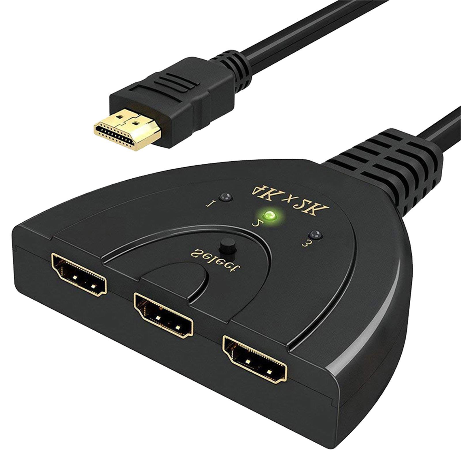 3 Port Auto Switch Switcher Splitter Adapter x 2k HDTV