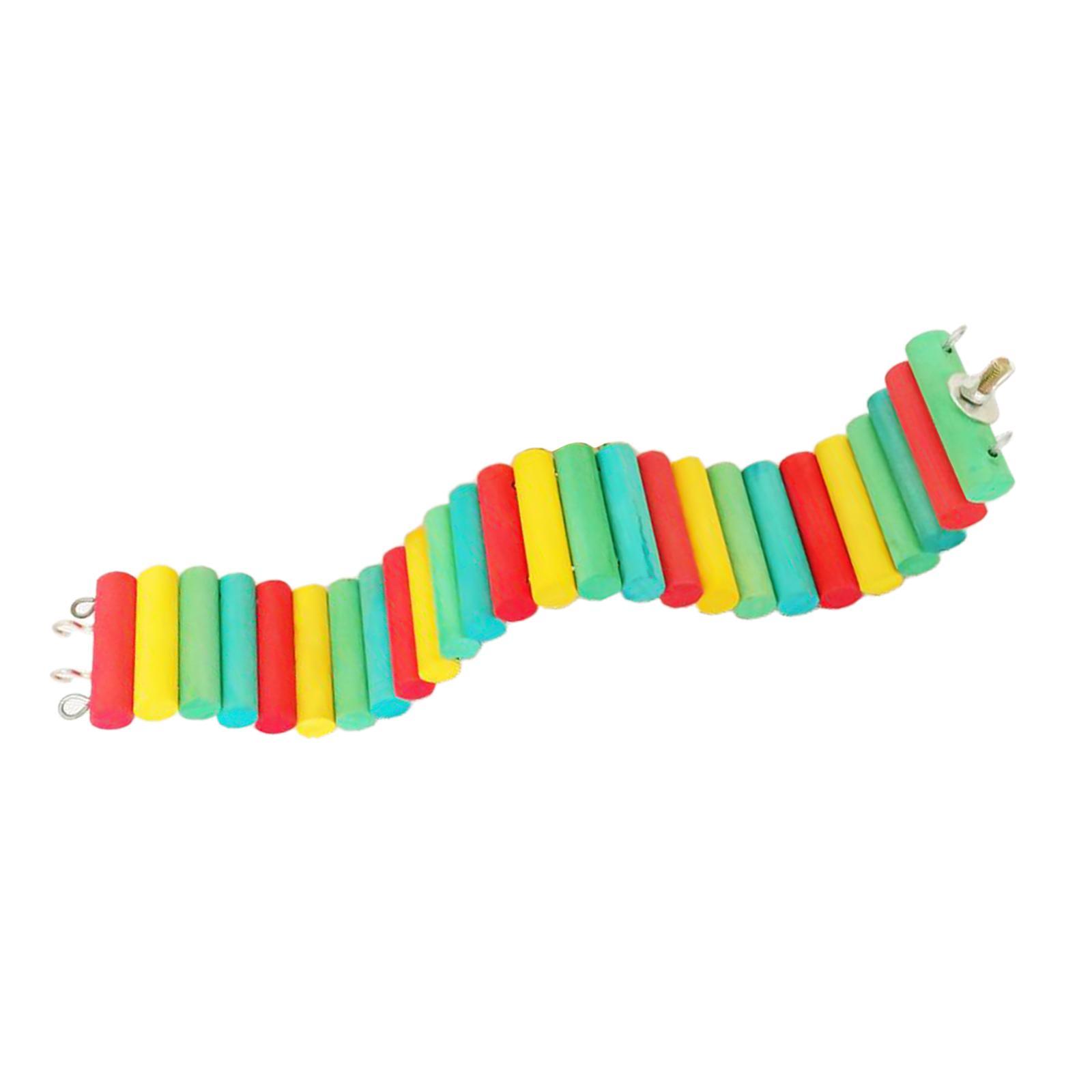 Bird Parrot Suspension Bridge Swing Stand Perch Cage Hanging Toys