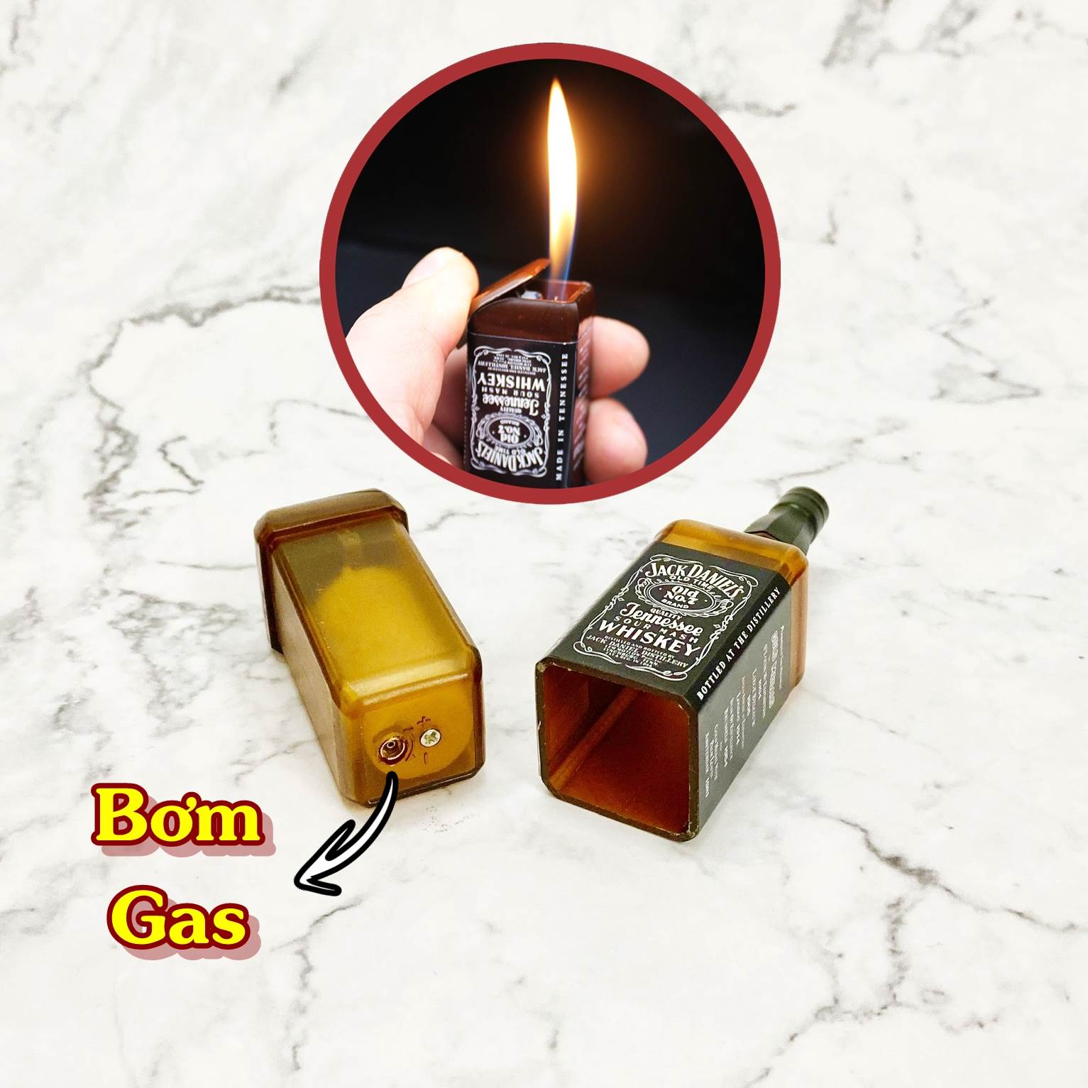 GCRW-BẬT LỬA HÌNH CHAI RƯỢU WHISKEY - (XÀI GAS) - (HẾT HÀNG)