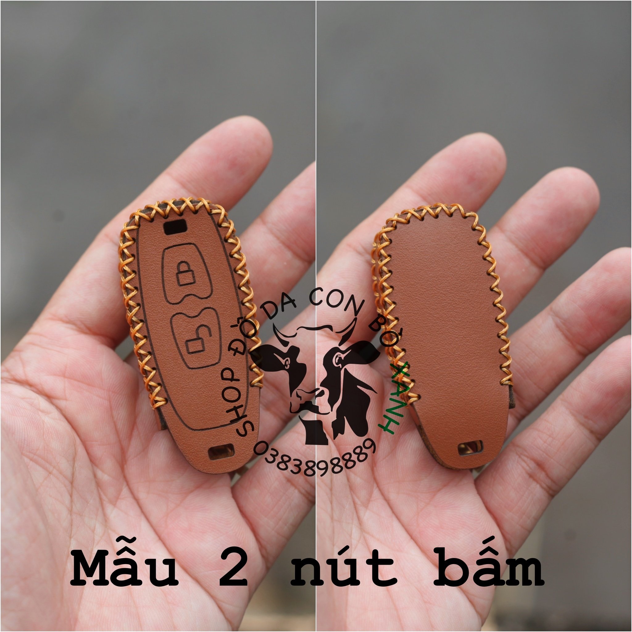 Bao da dành cho chìa khoá hyperion mẫu nút A B, 2 nút, 3 nút, 4 nút phom bé handmade da thật