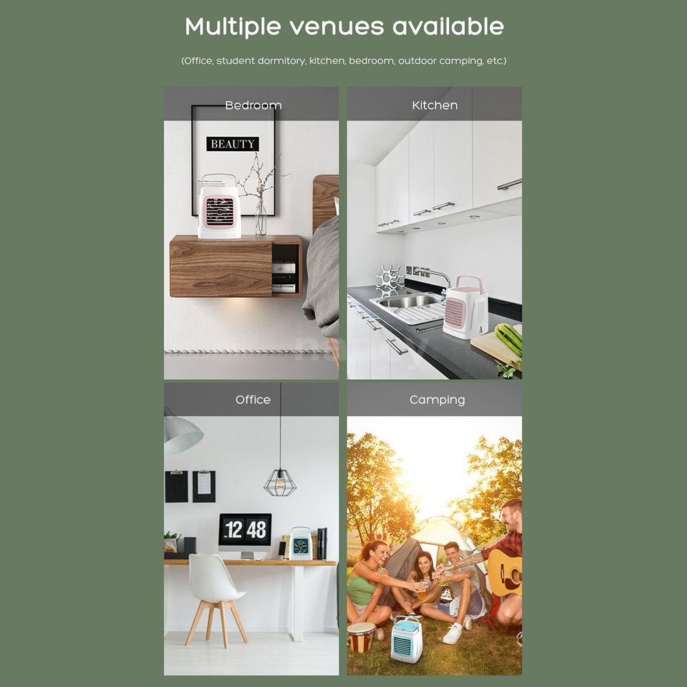 Quạt Điều Hòa Làm Mát Mini Có Chức Năng Phun Sương Và Chức Năng Làm Ẩm Không Khí