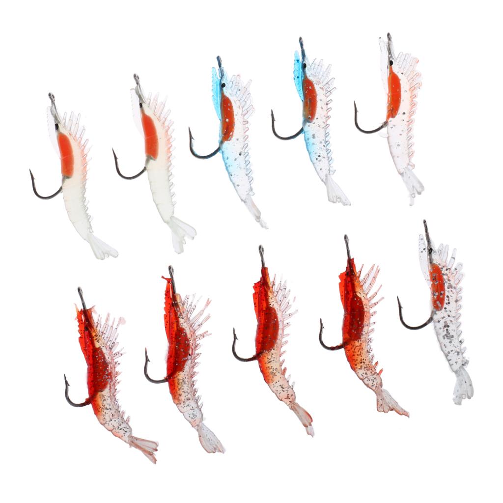 10pcs Shrimp Fishing Lures Soft Lobster Baits Sea Fishing Bionic Baits