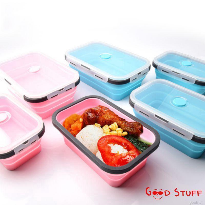 Bộ hộp đựng đồ bằng silicon xếp gọn tiện lợi