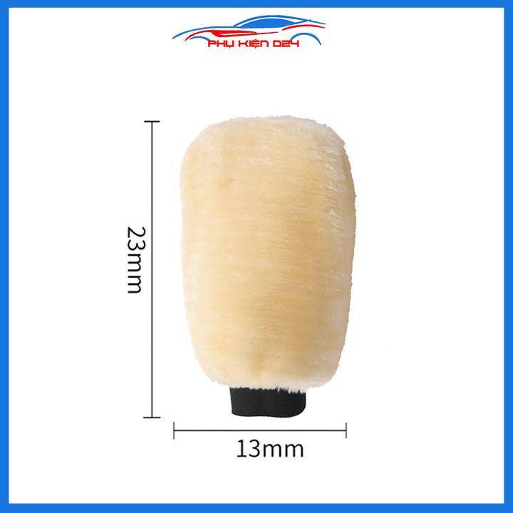 Găng tay lau xe ô tô lông cừu mềm mịn 2 mặt siêu sạch thâm hút nước tốt