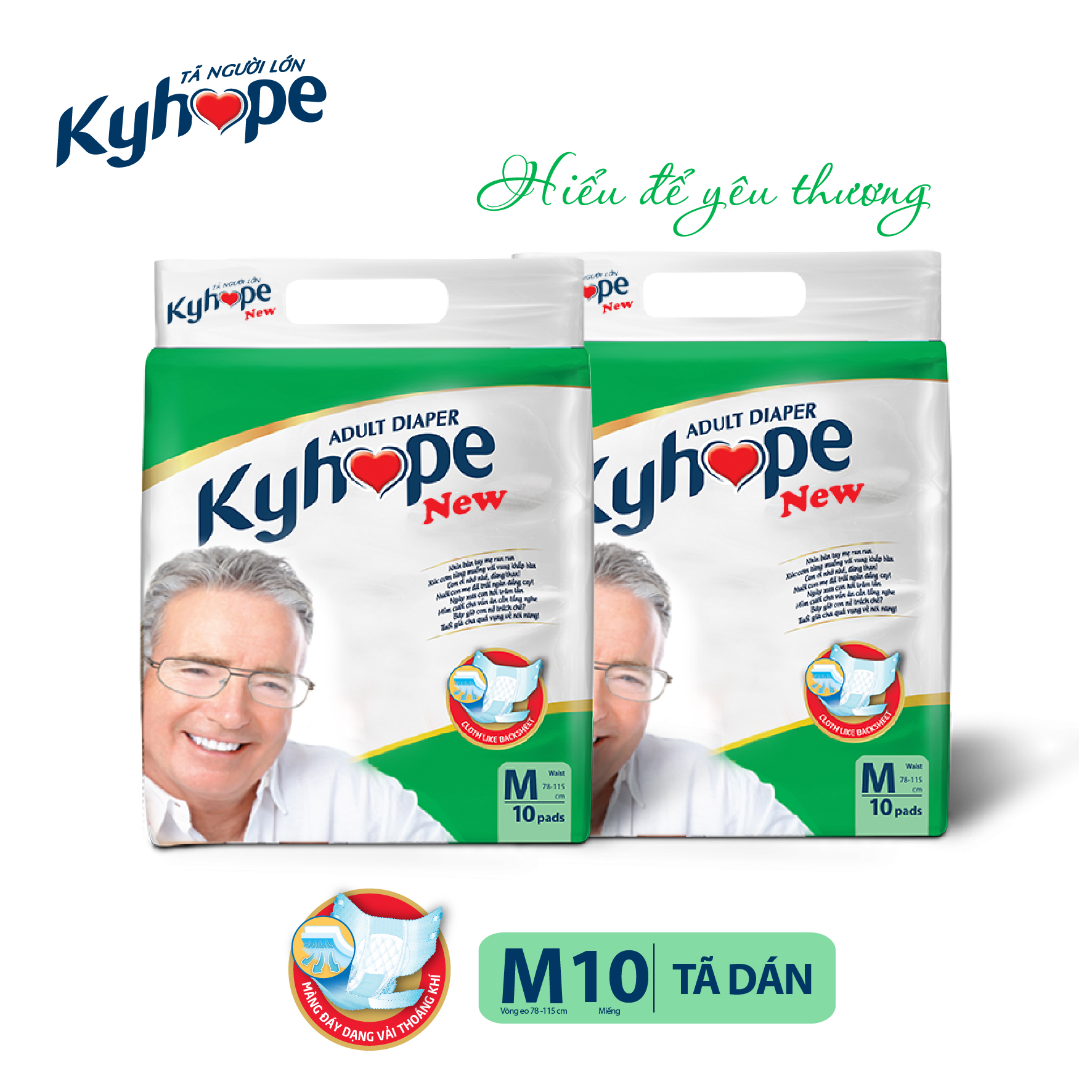 Bộ 6 gói KYHOPE Safeguard size M công nghệ Nhật Bản kháng khuẩn, loại mùi, gói 10 miếng dành cho người lớn