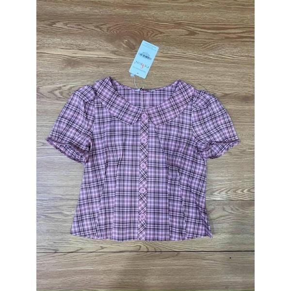 Áo sơ mi cổ tròn kiểu dáng trẻ trung đi chơi, công sở mã 97