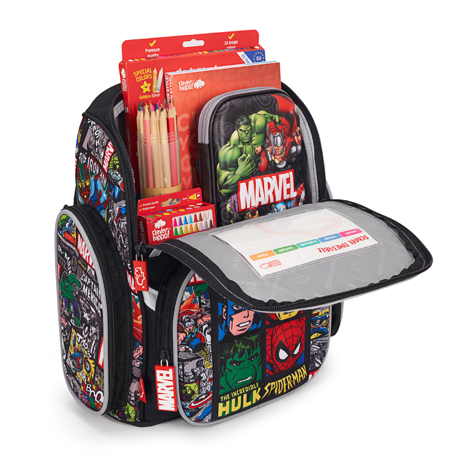 Ba Lô Fancy Siêu Anh Hùng Marvel Đen CLEVER HIPPO BLM1230