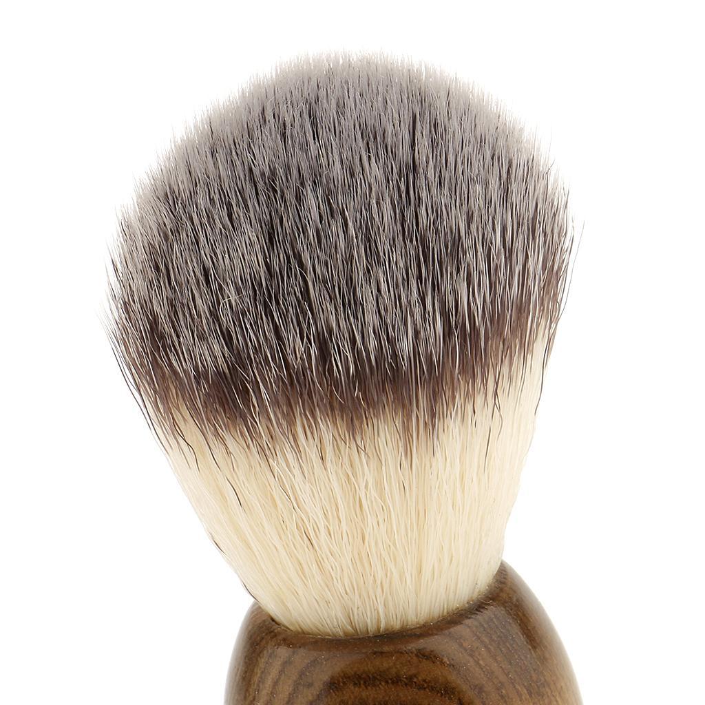 3pcs Men's Wood Shaving Brush Metal Bowl Cup Mug Stand Holder Set Kit