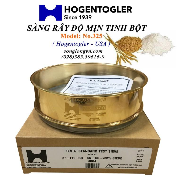 Sàng rây độ mịn tinh bột đường kính 8 inch, lưới inox, khung bằng thau