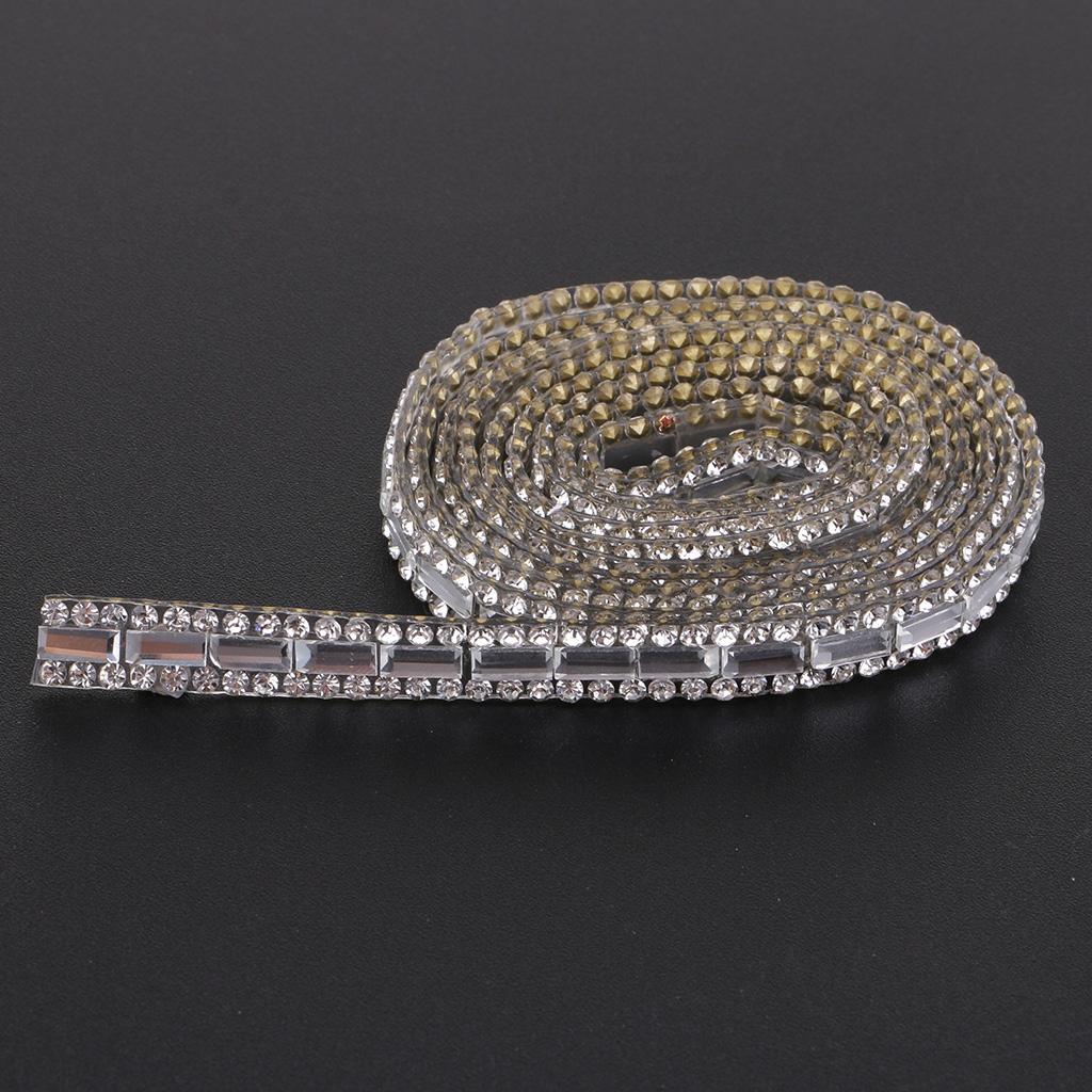 1 Yard Bạc Rhinestone Ribbon Pha Lê May Trim Thủ Công DIY