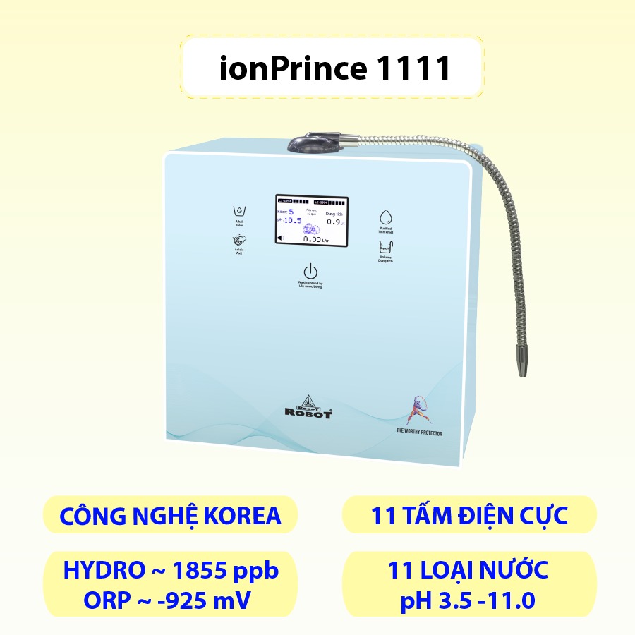 Máy Lọc Nước Điện Giải Thông Minh ROBOT ionPrince 1111 - Hàng chính hãng