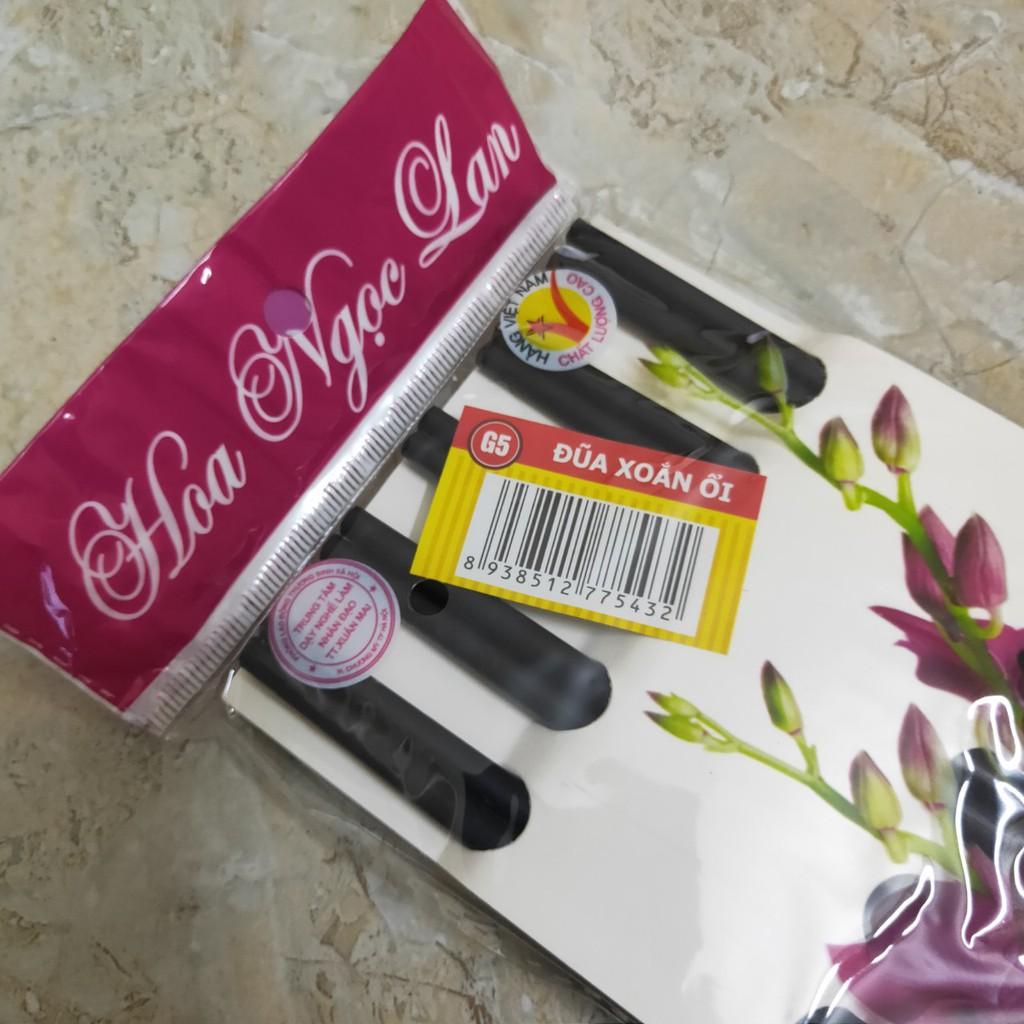 Bộ 10 đôi Đũa Xoắn Ổi Màu đen Hoa Mộc Lan