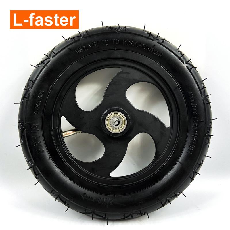 8 "Bánh khí nén với ống bên trong 8x1 1/4 Bánh xe hợp kim nhôm có chiều rộng hẹp với ống tăng cao cho xe tay ga Kickscooter Color: wheel with axle