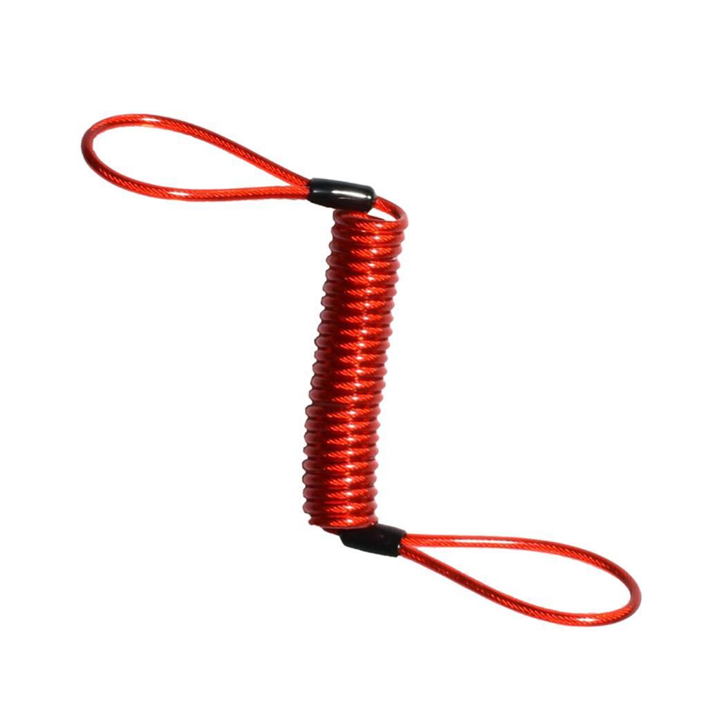 2X  Disc Lock  Spring Reminder Cable Motorcycle Red