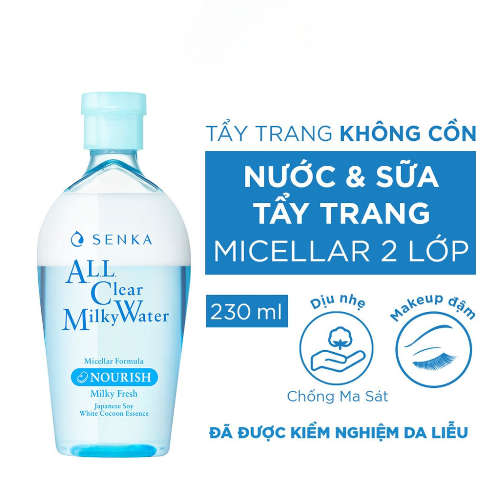 Nước Sữa Tẩy Trang 2 lớp Senka A.L.L. Clear Milky Water 230ml