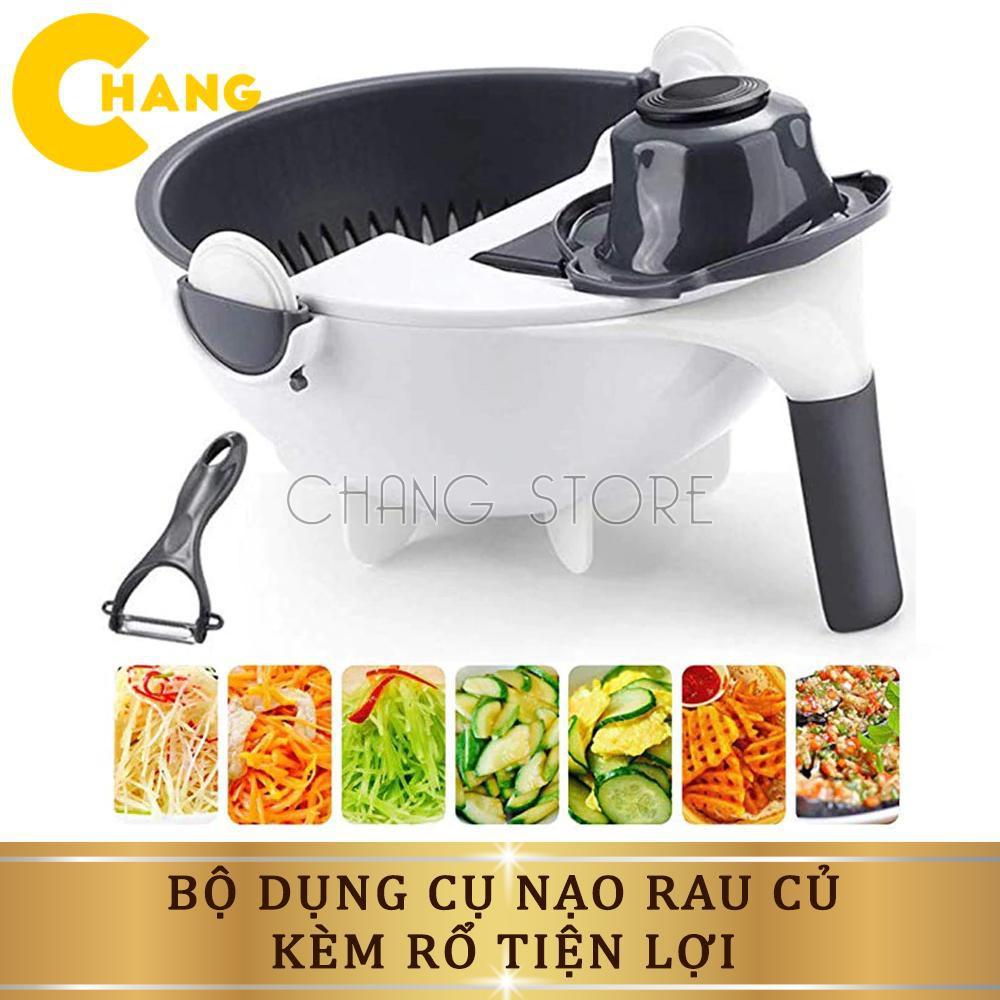  Bộ nạo rau củ quả nhà bếp đa năng 9 chi tiết kèm rổ tiện dụng