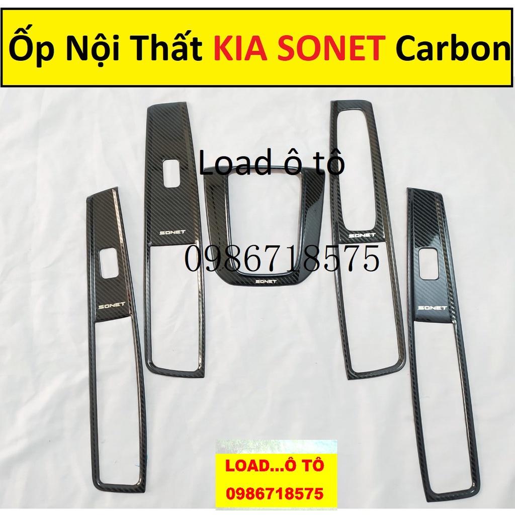 Ốp Nội Thất Carbon Xe KIA SONET 2022-2023 Mẫu Vân Carbon Cao Cấp