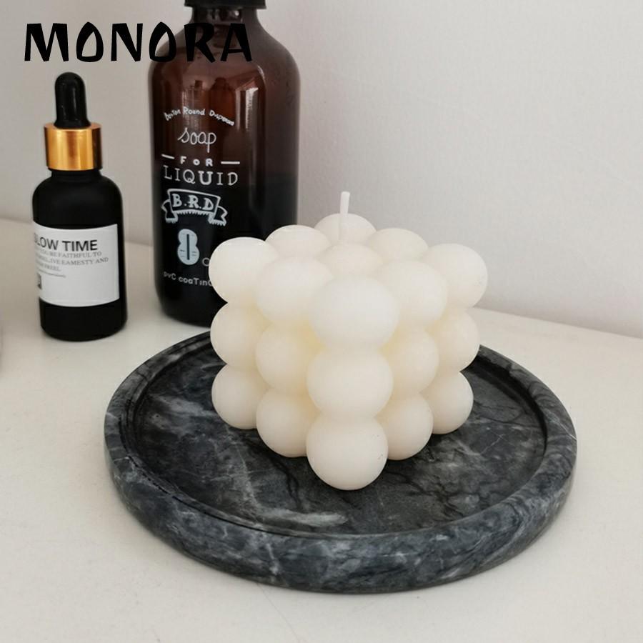 Nến thư giãn hình khối Rubik MONORA C1 trang trí không khói sáp decor phụ kiện trang trí phòng - candle decor