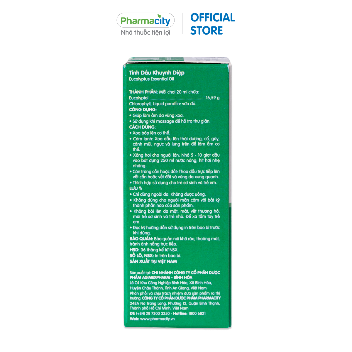 Tinh dầu khuynh diệp Pharmacity (Chai 20ml)
