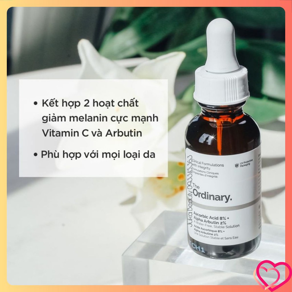 Tinh chất trắng da, thâm nám, chống lão hoá The ordinary Ascorbic Acid 8% Alpha Arbutin 2%